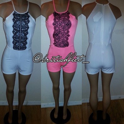 Eyelash lace insert romper