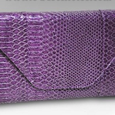 Large snakeskin clutch-purple