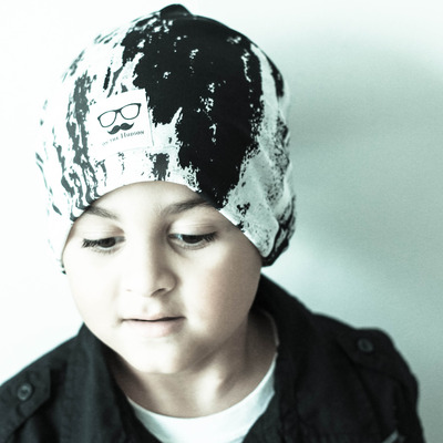 Monochrome beanie hat new black & white - Thumbnail 3