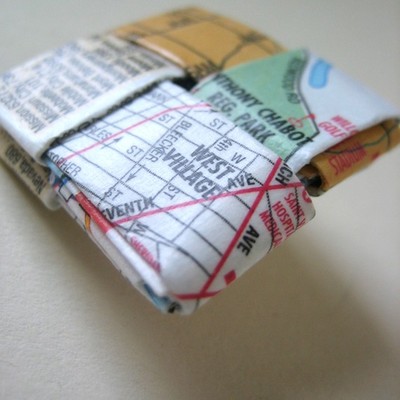 Eco friendly travel pin - reclaimed maps