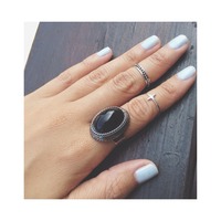 Victorian Black Onyx Ring - Thumbnail 2