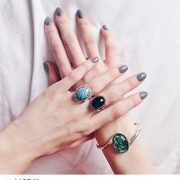 Marble Turquoise Ring (Wide Band) - Thumbnail 4