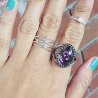Violet Evil Eye Ring - Thumbnail 3