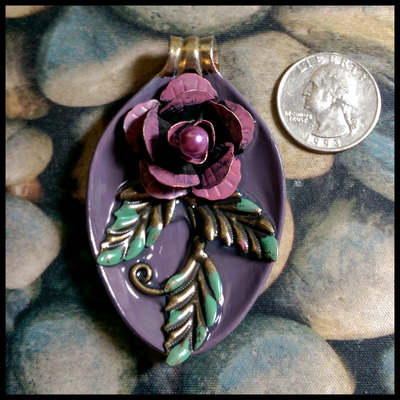 Dusky rose spoon pendant