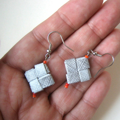 Cloudy sky with a silver lining eco earrings