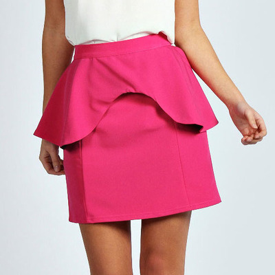 Pink peplum skirt