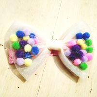 Too Precious Pom Pom Bow - Thumbnail 1