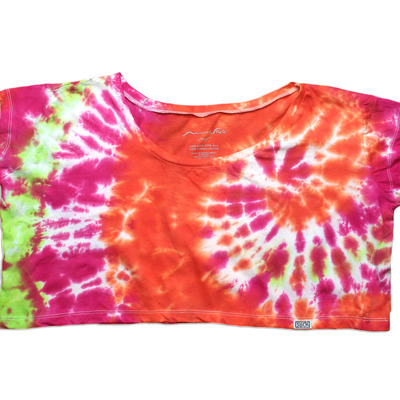 Crop top - tri swirl tie dye