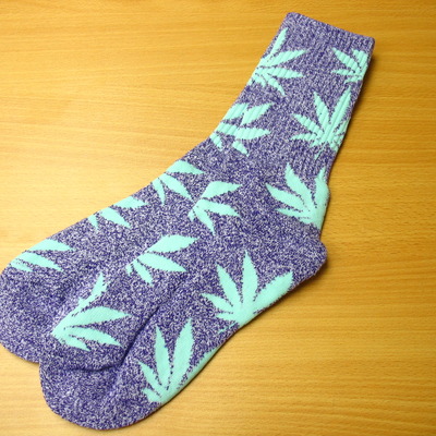Harajuku weed marijuana crew socks purple heather/mint color - Thumbnail 5