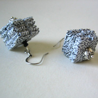Security Envelope Earrings - Black & White - Thumbnail 2
