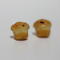 Kawaii Cute Miniature Food Earrings - Blueberry Muffins - Thumbnail 1