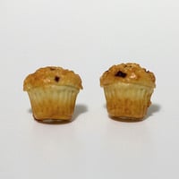 Kawaii Cute Miniature Food Earrings - Blueberry Muffins - Thumbnail 2