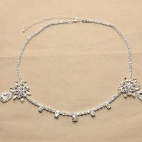 FREE SHIP - Wedding Rhinestone Crystal Teardrop Dangle Hair Chain & Necklace & Earrings - Thumbnail 2