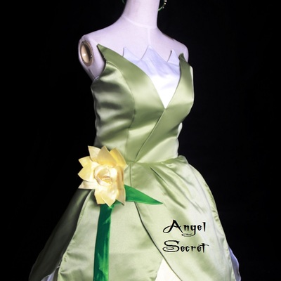 P123  [adlut]  disney dress princess and frog tiana costume tailor made adlut gown