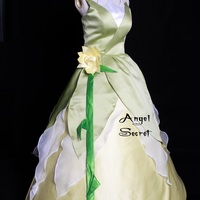 P123  [Adlut]  Disney Dress Princess and Frog Tiana Costume tailor made adlut GOWN - Thumbnail 3
