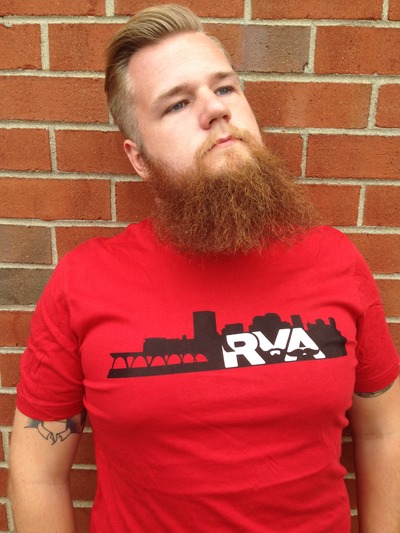 Red Skyline RVA Beard League T-Shirt