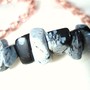 Modern Snowflake Obsidian Necklace (N62)-2
