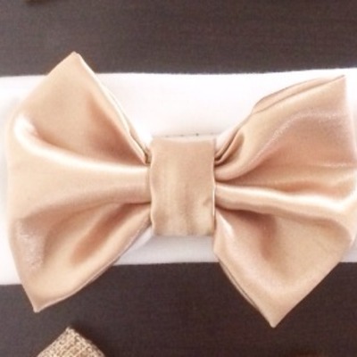White and gold bow headwrap
