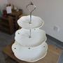 Ceramics 3 Layers Plate SILVER Rack English High Tea Style Home Party Cafe Use - Thumbnail 4