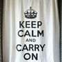 KEEP CALM & CARRY ON Black & White Bathroom Use SHOWER CURTAIN 180 x 200 cm Set - Thumbnail 1
