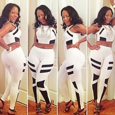 2pc two tone crop set