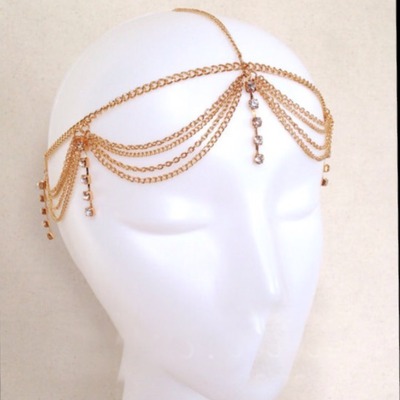 Gold rhinestone headpiece