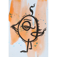 Original ACEO Painting - Mini Bird - Thumbnail 1