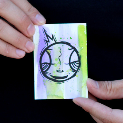 Original ACEO Painting - Mini King