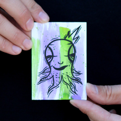Original aceo painting - mini octopi