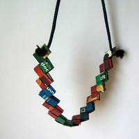 Pop Chip Wrapper Necklace - Earth Tones For Fall - Thumbnail 2