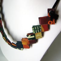 Pop Chip Wrapper Necklace - Earth Tones For Fall - Thumbnail 4