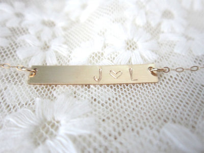 Personalized gold bar necklace 