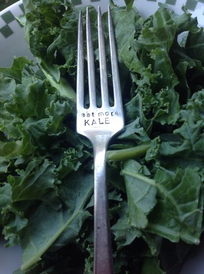 Eat More Kale Hand Stamped Fork