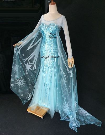 J808 Movies Frozen Snow Queen Elsa Cosplay Costume Deluxe palace dress tailor