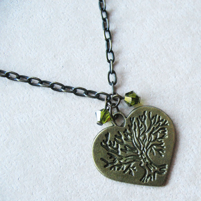 Tree Of Life Heart Charm Necklace