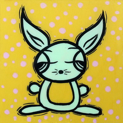 Original painting - mint green bunny