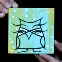 Original Painting - Fat Owl - Thumbnail 1