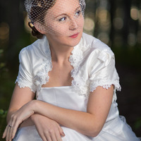 Stardust Sequined Birdcage Veil - Thumbnail 2