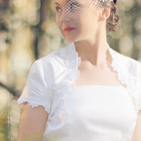 Stardust Sequined Birdcage Veil - Thumbnail 3