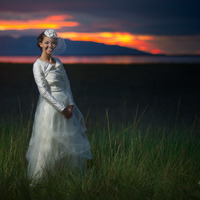 Silk Bridal Hat with Vintage Veiling  - Thumbnail 1