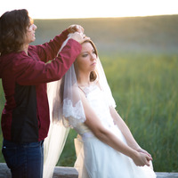 The Katrine Veil--Silk Tulle Mantilla Drop Veil with Delicate Chantilly Lace  - Thumbnail 3