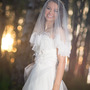The Katrine Veil--Silk Tulle Mantilla Drop Veil with Delicate Chantilly Lace -1