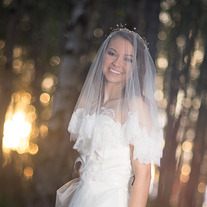 The Katrine Veil--Silk Tulle Mantilla Drop Veil with Delicate Chantilly Lace 