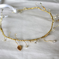Gilded Branches Jeweled Bridal Crown in Gold or Silver  - Thumbnail 3