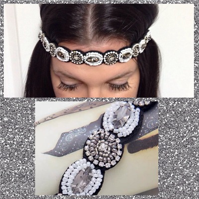 Beaded Rhinestone Hairband Headband