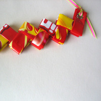 Rescued Starburst Wrapper Necklace - Eco and Colorful - Thumbnail 2