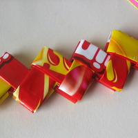 Rescued Starburst Wrapper Necklace - Eco and Colorful - Thumbnail 3