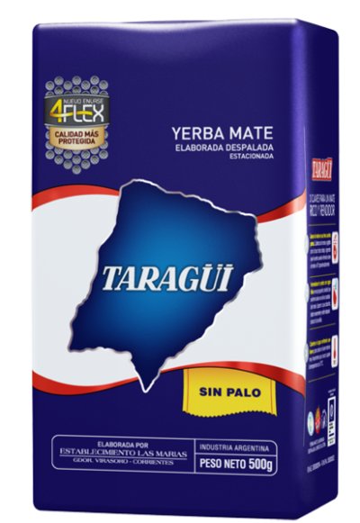 Yerba Mate Taragui specially processed without stems. 1/2kg - 500g