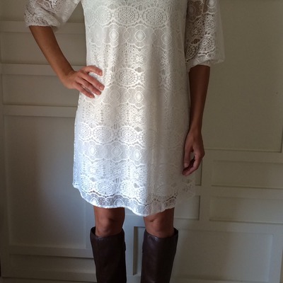 Ivory boho lace dress
