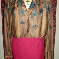 Tami Sportswear Long Sleeve Terracota Blouse (Size M) - Thumbnail 1